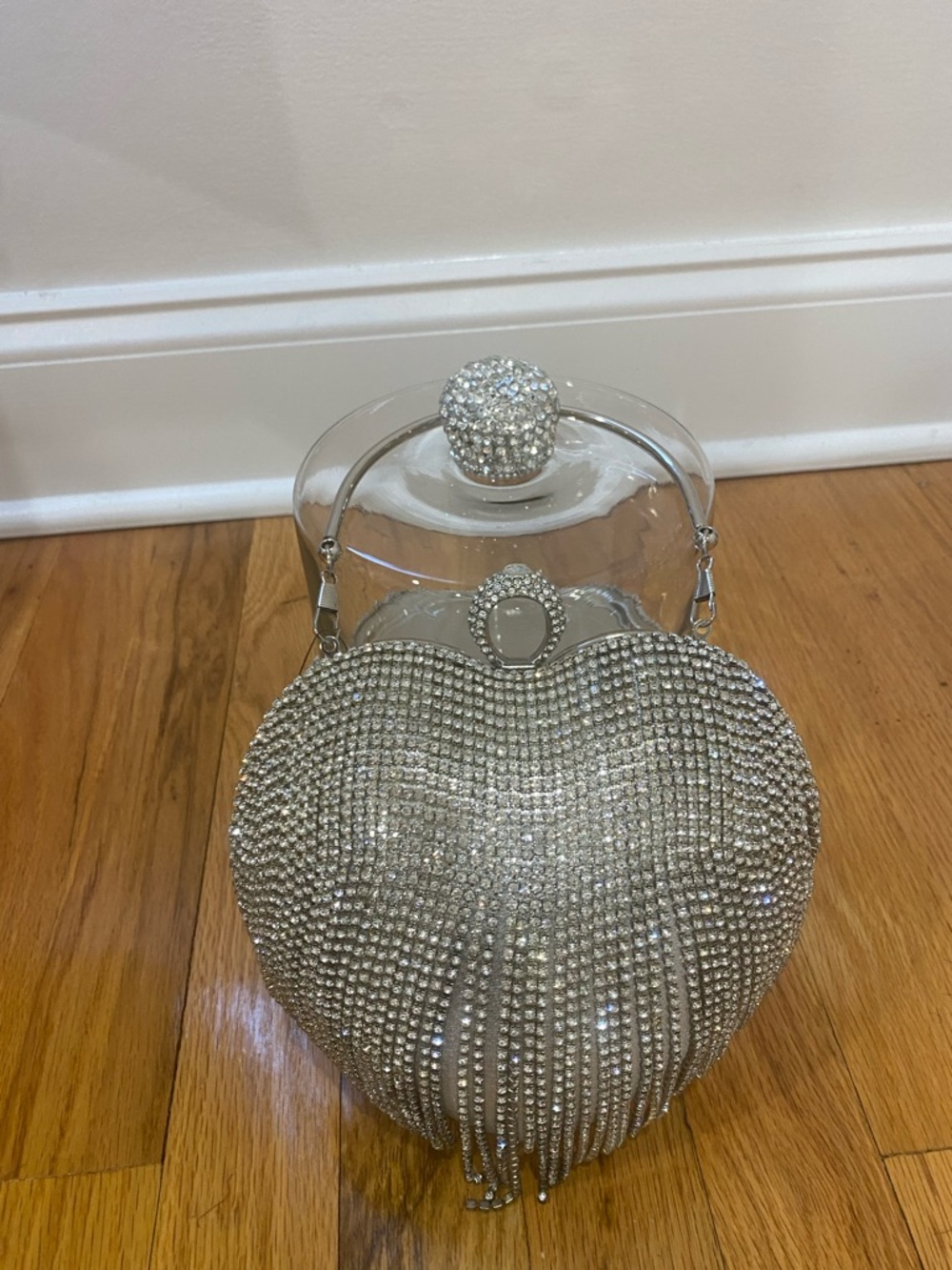 Silver Crystal Heart Evening Bag BNWT bought last yr never worn
